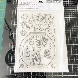 Stampendous Sushi Bowl Party Clear Stamp Set SSC194 USA Made Fish‎ Crab Fishing
